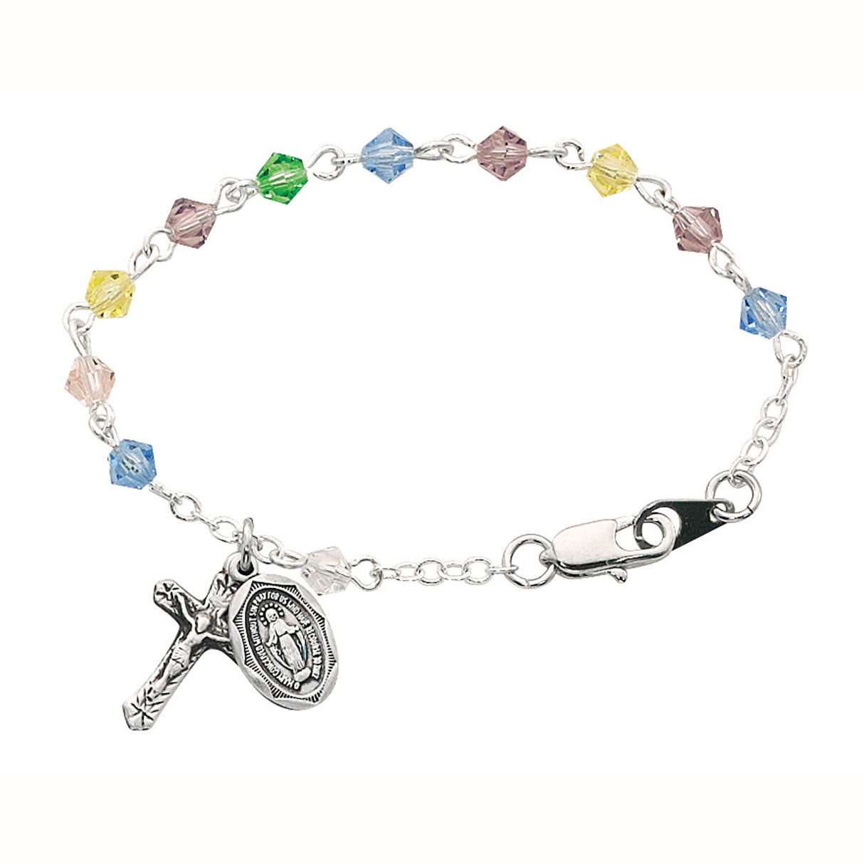 Multi Color Crystal Rosary Bracelet for Baby  BR123D