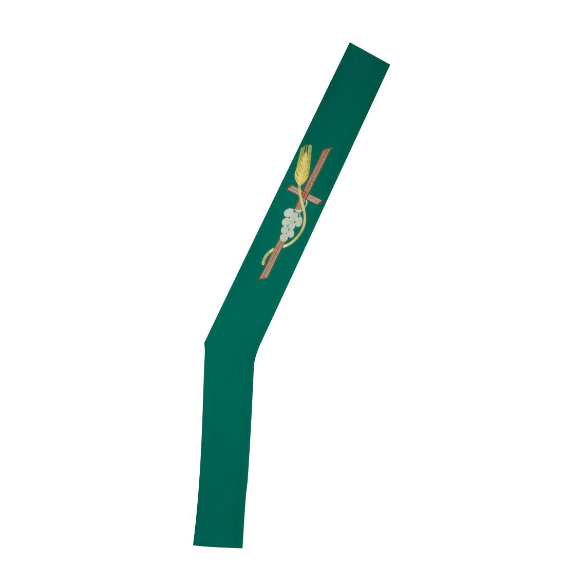 Green Deacon Stole with Wheat and Grapes 526
