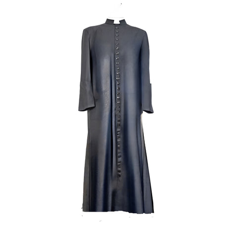 33 Button Black Clergy Cassock with Zipper