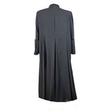 33 Button Black Clergy Cassock with Zipper