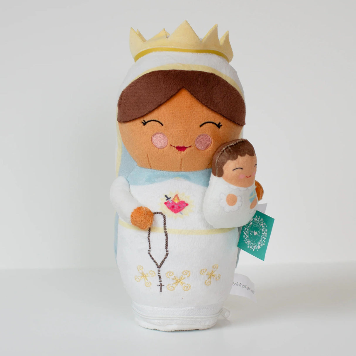 Praying Audio Our Lady of the Rosary Plush Shining Light Doll