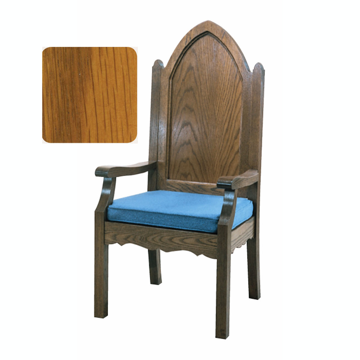 Harvest Oak Gothic Style Celebrant Chair with Optional Padded Back  972A