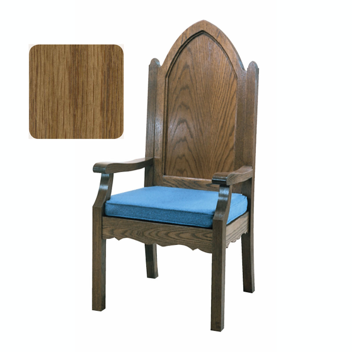 Pecan Finish Gothic Style Celebrant Chair with Optional Padded Back  972A
