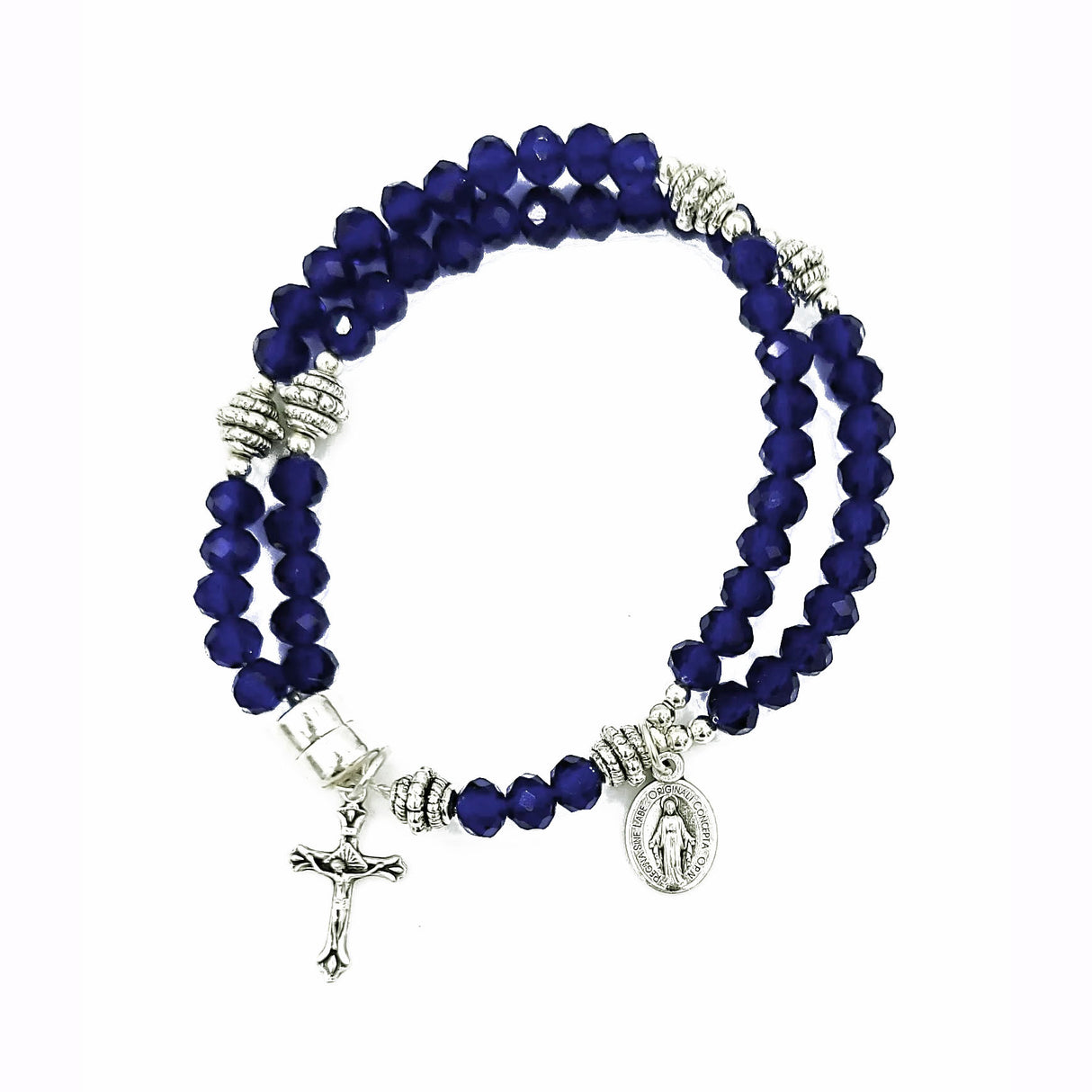 Cobalt Blue Magnetic Wrist Rosary
