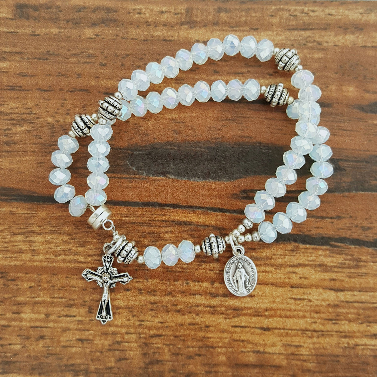 White Opal Magnetic Wrist Rosary
