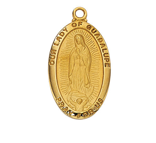 Our Lady Guadalupe Medal - Gold over Sterling Silver  J500GU