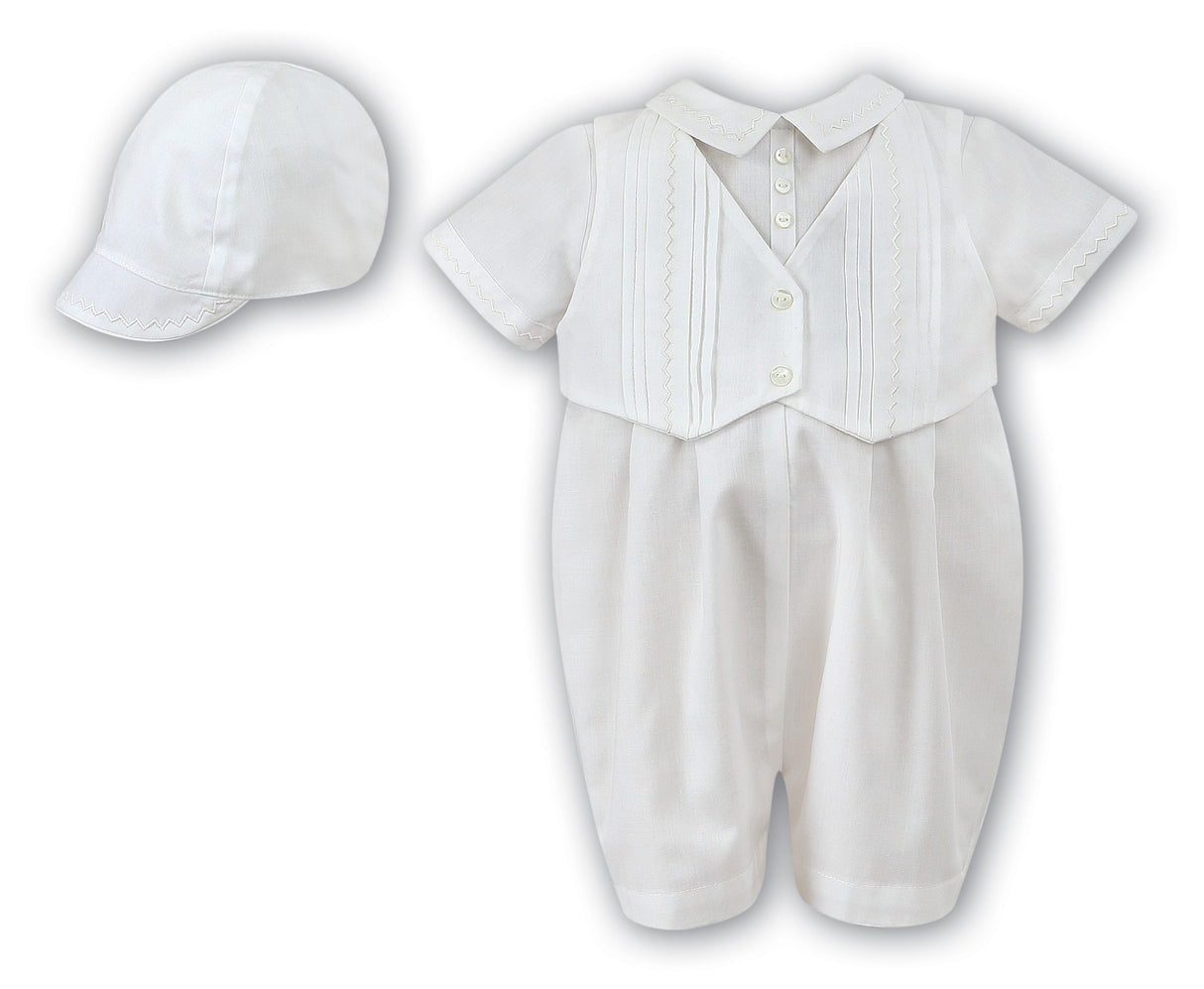 Tomie Baptism Romper with Vest & Hat