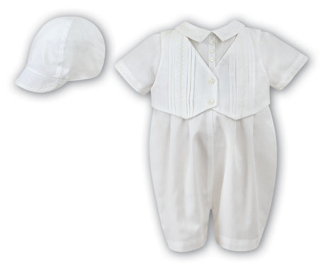 Tomie Baptism Romper with Vest & Hat