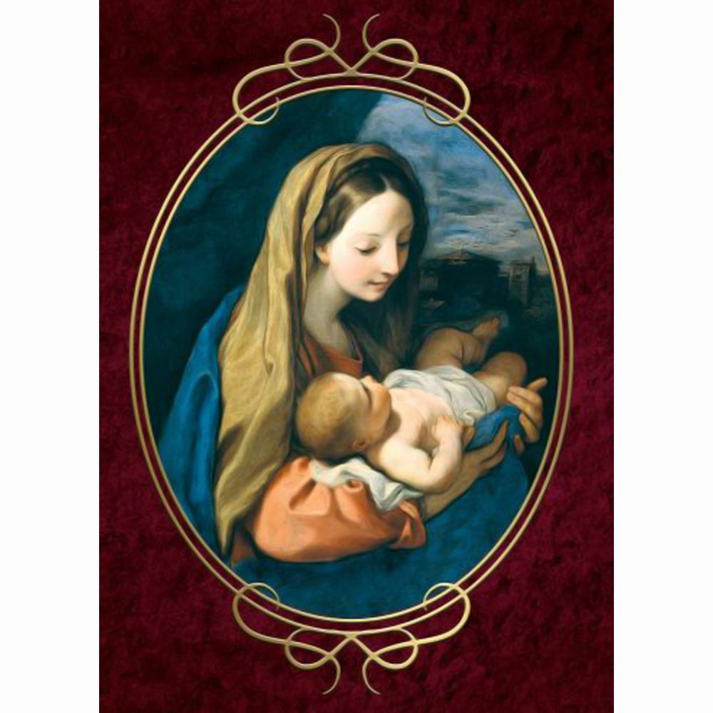 Elegant Madonna & Child in Oval Frame Boxed Christmas Cards 10ct