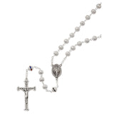 7mm Silver Filigree Rosary w Colored Crystal "OF" Beads R964F