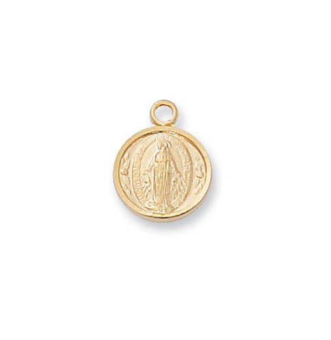 Gold over Sterling Silver Miraculous Medal- 1/2 inch medal  J107MI