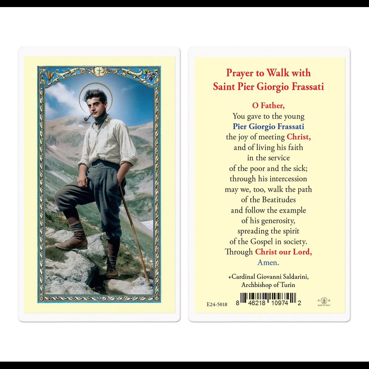 St Pier Giorgio Frassati Holy Card E24-5018