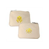 Tan Sheepskin Rosary Case with Symbols 1688TN