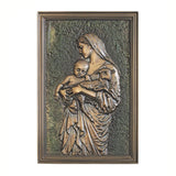 Bronze L'Innocence Madonna & Child Plaque 6x7.5 inches