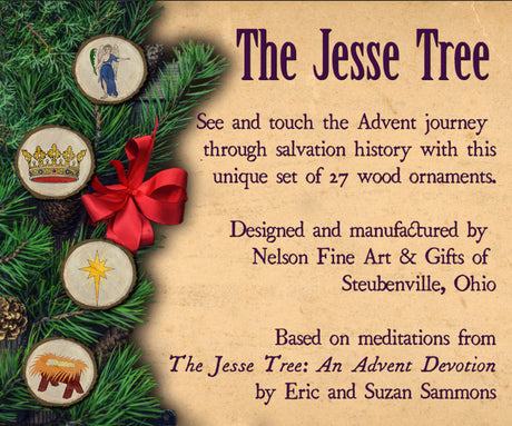 27ct Jesse Tree Wood Ornaments Set