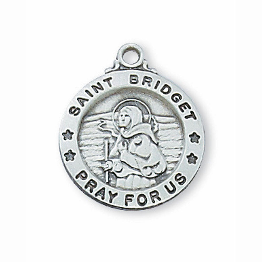 Sterling SIlver St Bridget Medal 18" Chain L700BG
