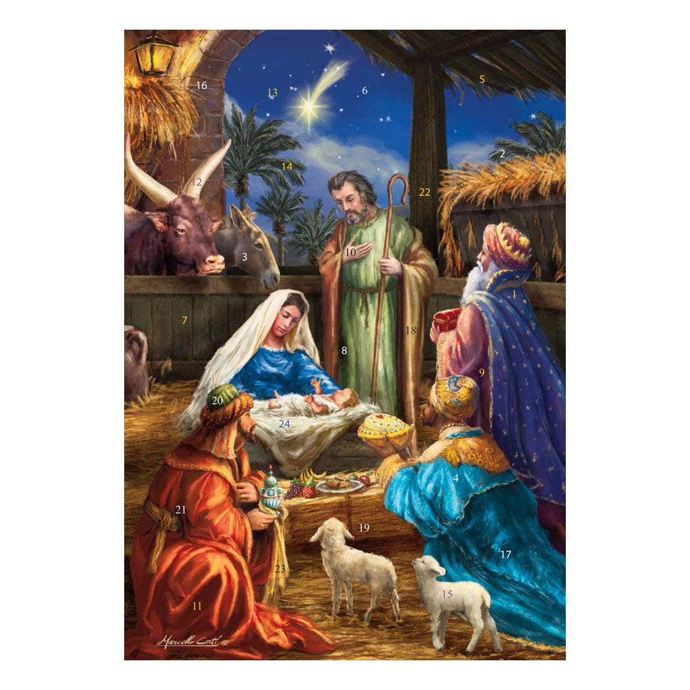 Adoration by Kings Greeting Card Advent Calendar with Envelope
