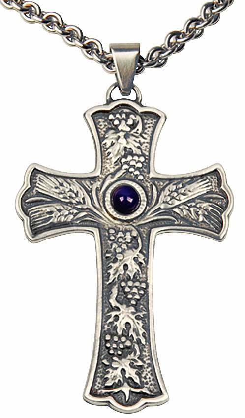Pectoral Cross with Grape Vine & Wheat Design
