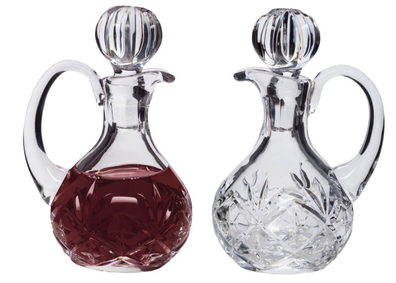 Lead Crystal 5 oz Cruet Set with Pinwheel Design