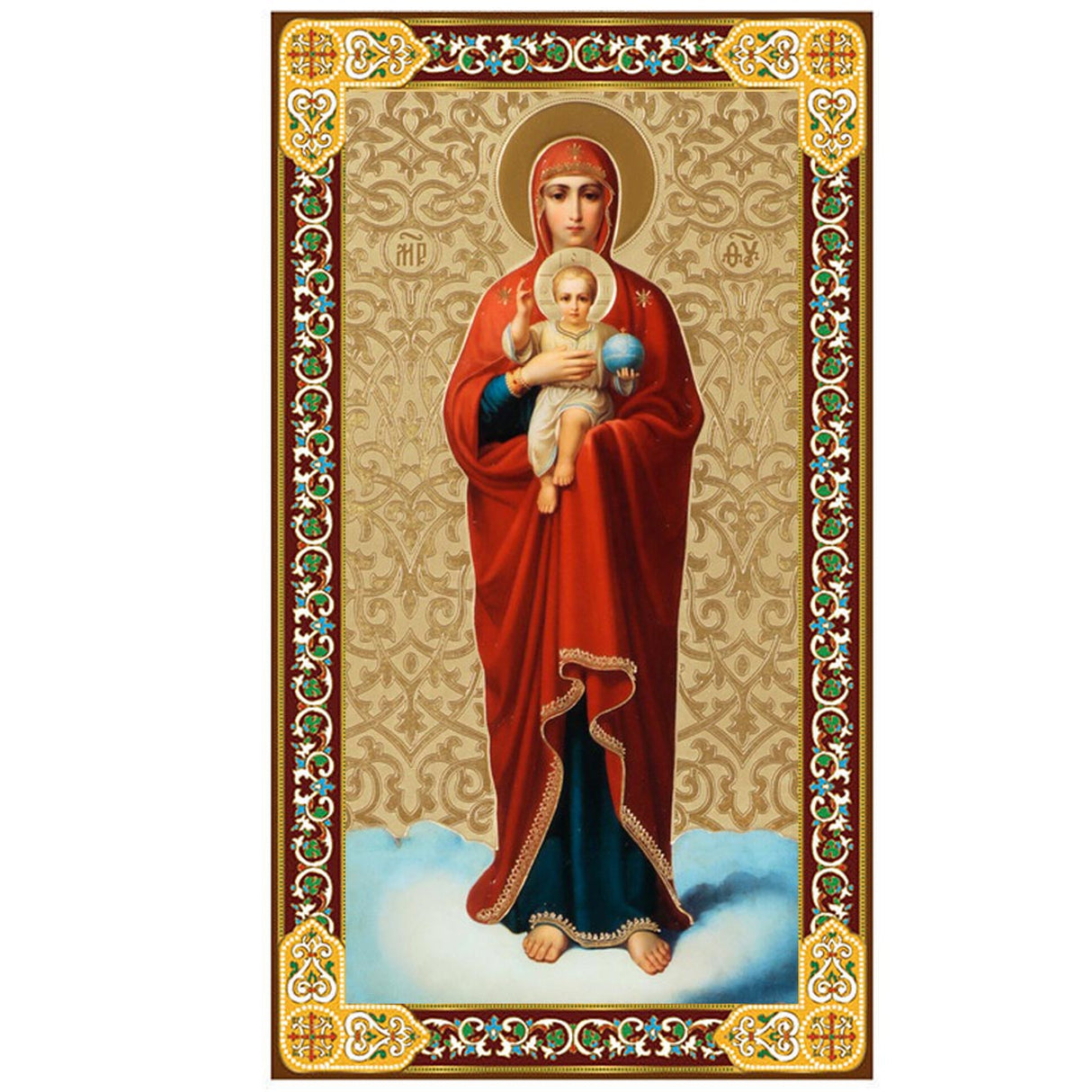 7-1/2" Virgin with Child Valum Foil Icon JC152-L