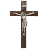 Silver Finish Resin Crucifix 20329 - 11.5 inches tall
