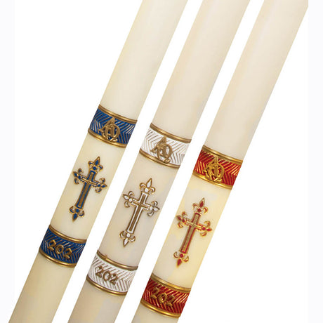 Fleur De Lis Paschal Candle from Dadant - All Sizes & Colors
