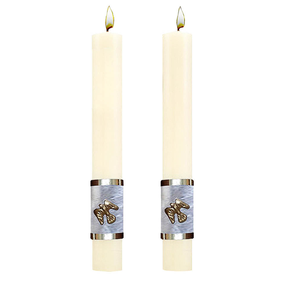 Set of Two Aureum Side Altar Candles from Dadant - All Sizes