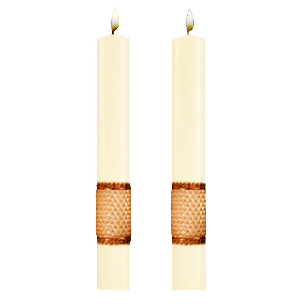 Set of 2 Holy Cross of San Damiano Side Altar Candle from Dadant