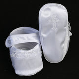 White Satin Girl's Baby Shoes GT215