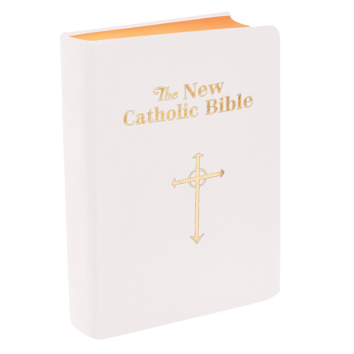 White Imitation Leather Travel Size Catholic Bible 606/10W