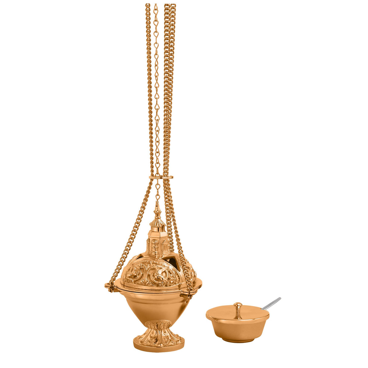 Ornate 3 Chain Censer and Boat 466-123