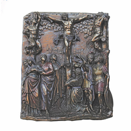 Calvary Wall Plaque in Cold Cast Bronze 12x14 inches