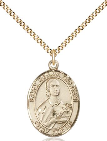 St. Gemma Galgani 14Kt Gold Filled Medal with Chain