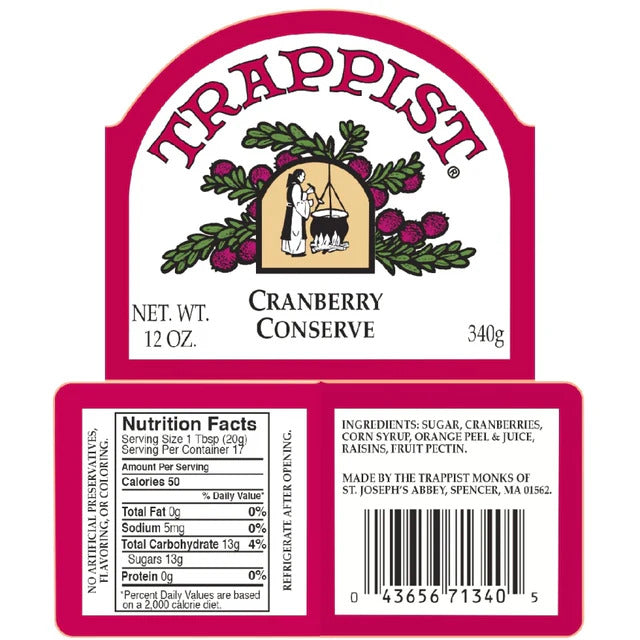 Trappist Cranberry Conserve 12 oz