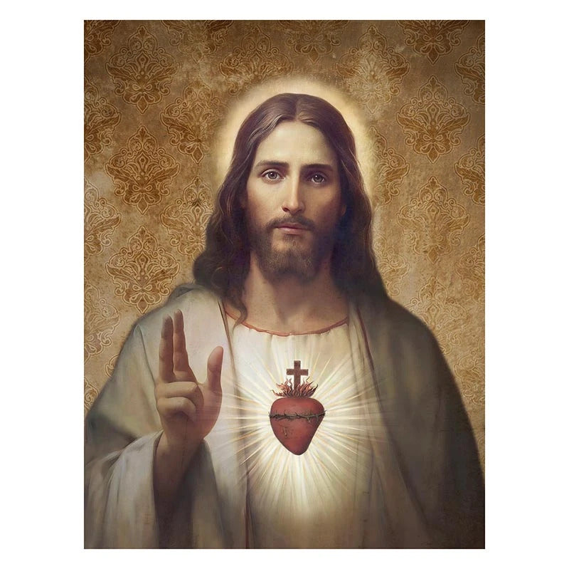 5.5" x 7" Sacred Heart Of Jesus Wood Block