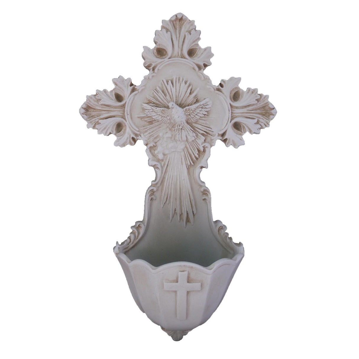 Holy Spirit in a Cloud Holy Water Font in Antique Finish