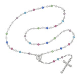 5mm Multi-Color Swarovski & Silver Finish Rosary