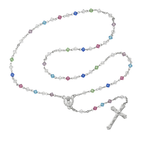5mm Multi-Color Swarovski & Silver Finish Rosary