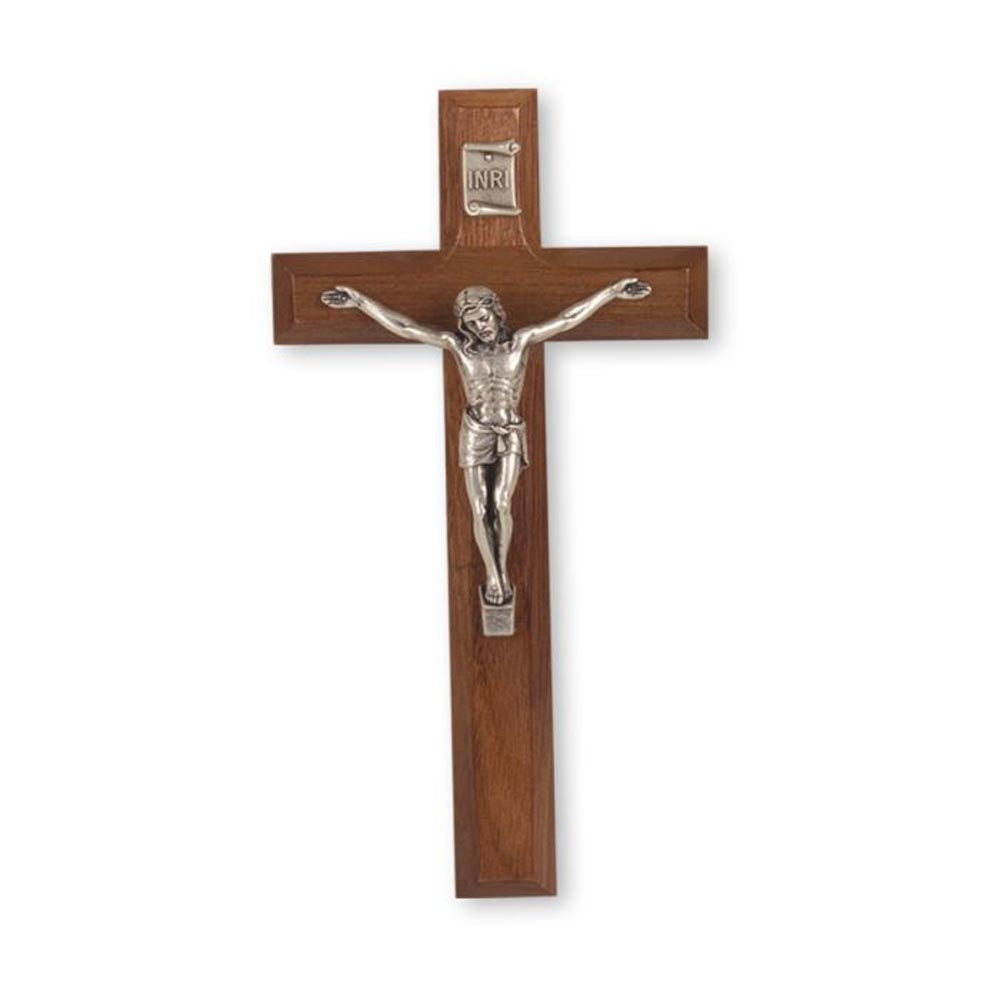 Walnut Wood Crucifix 7 inch -41A-7W1