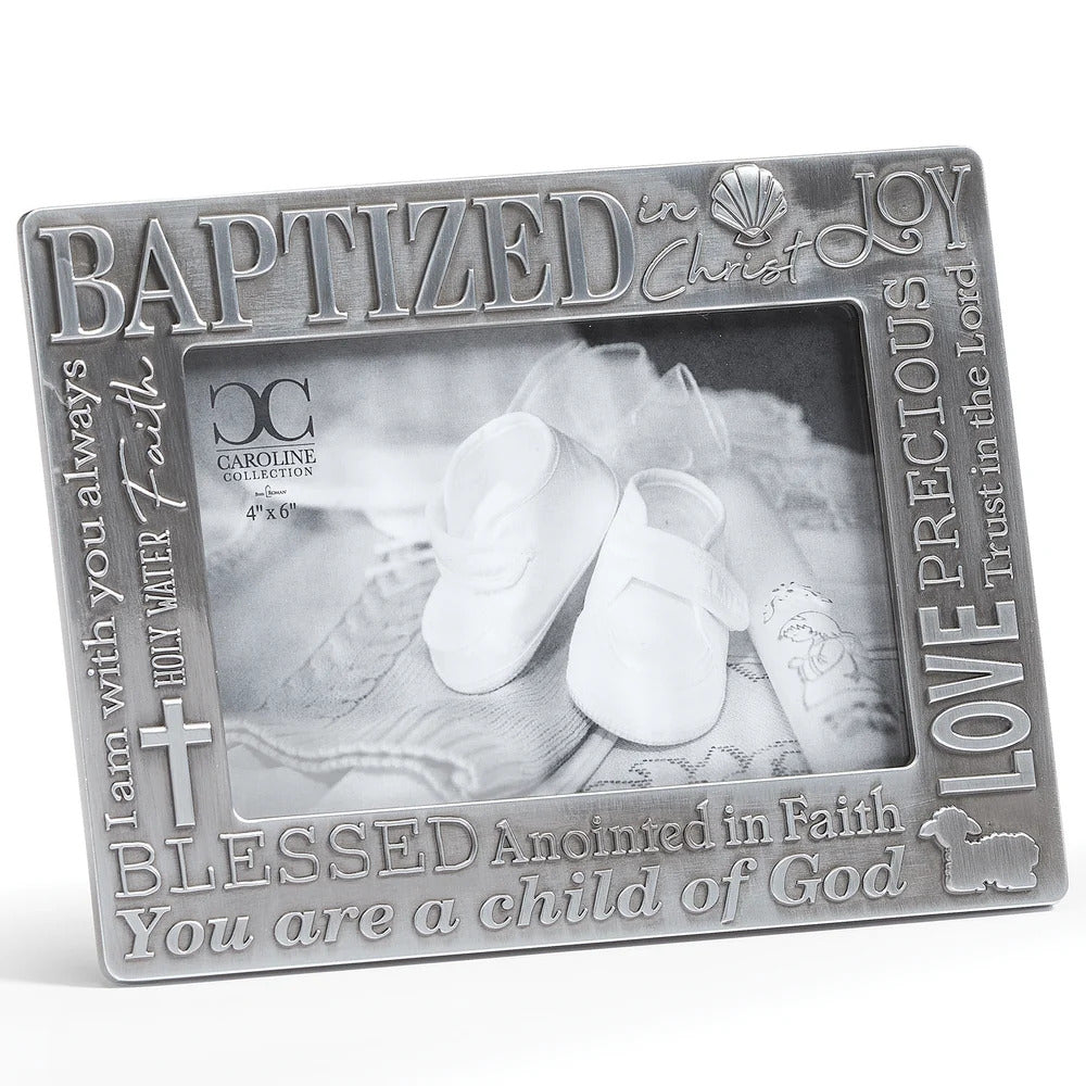 6" Baptism Word Frame from the Caroline Collection
