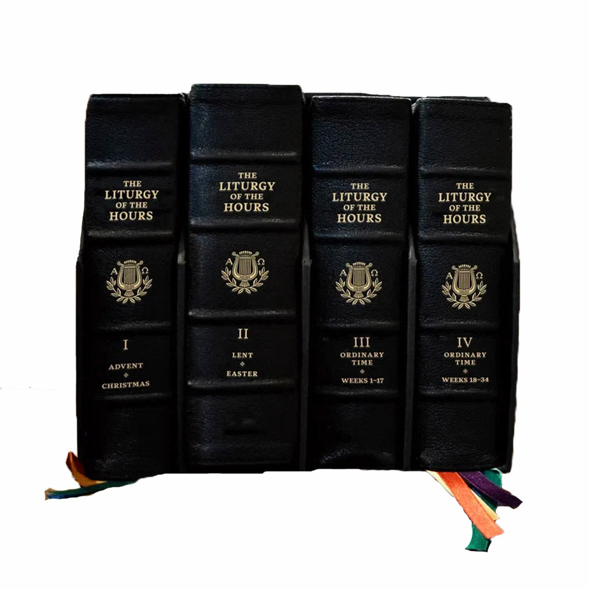 4 Volume Set Liturgy of the Hours 2nd Edition - Premium Black Leather