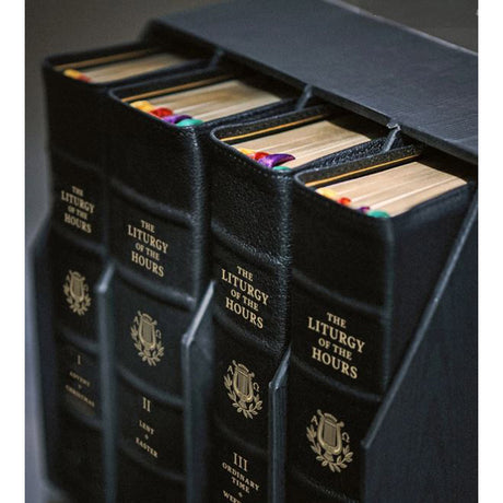 4 Volume Set Liturgy of the Hours 2nd Edition - Premium Black Leather