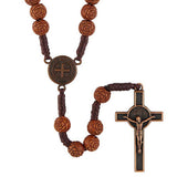Budget Brown St Benedict Wood & Paracord Rosary