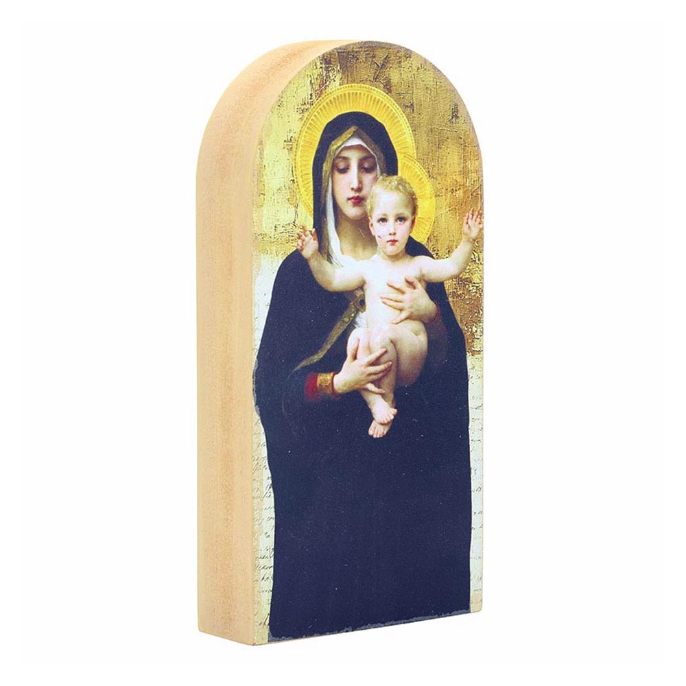 6x3" Bouguereau Madonna & Child  Arched Block Plaque