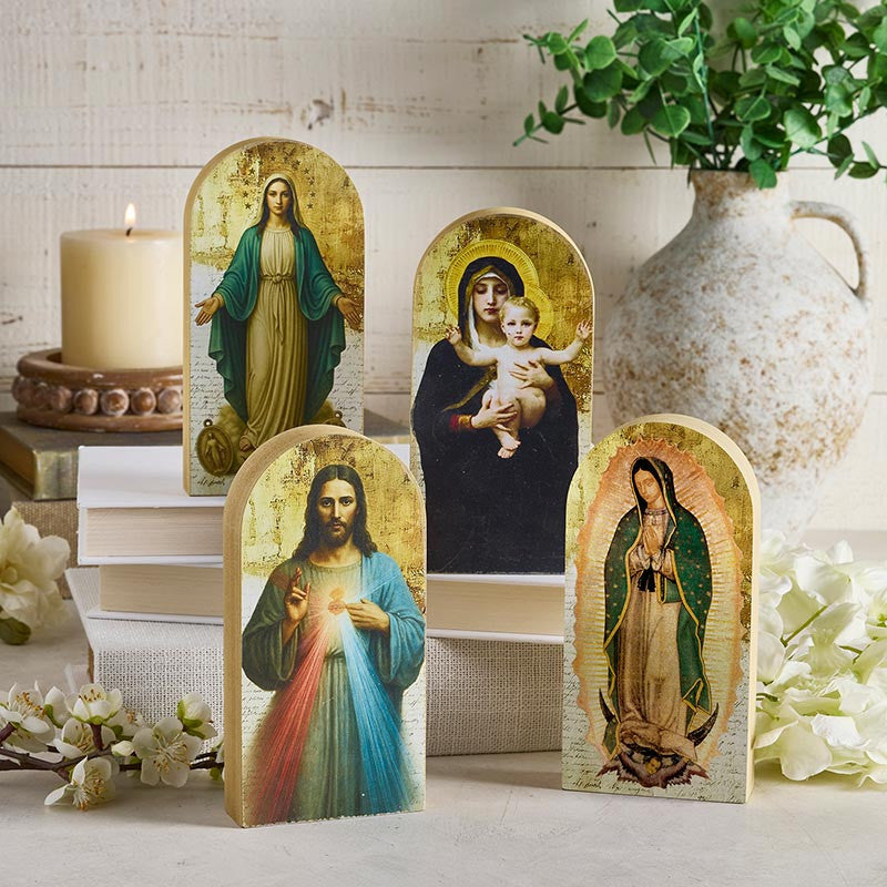 6x3" Divine Mercy Arched Block Plaque