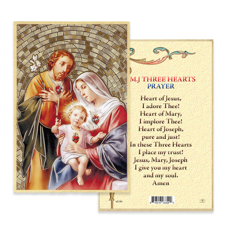 Holy Family Three Hearts Mosaic Plaque 4x6 inch