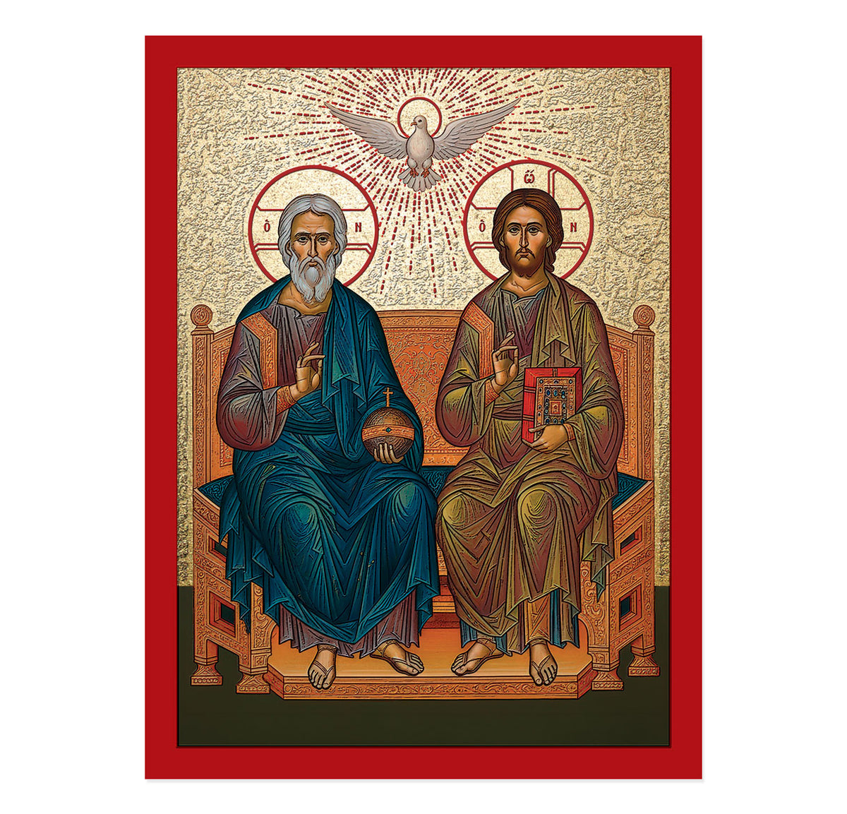 Holy Trinity Gold Foil & Textured Icon 7.5x10 inches