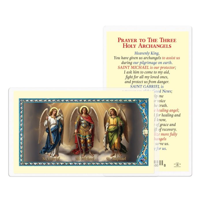Three Holy Angels Laminated Holy Card - E24-981