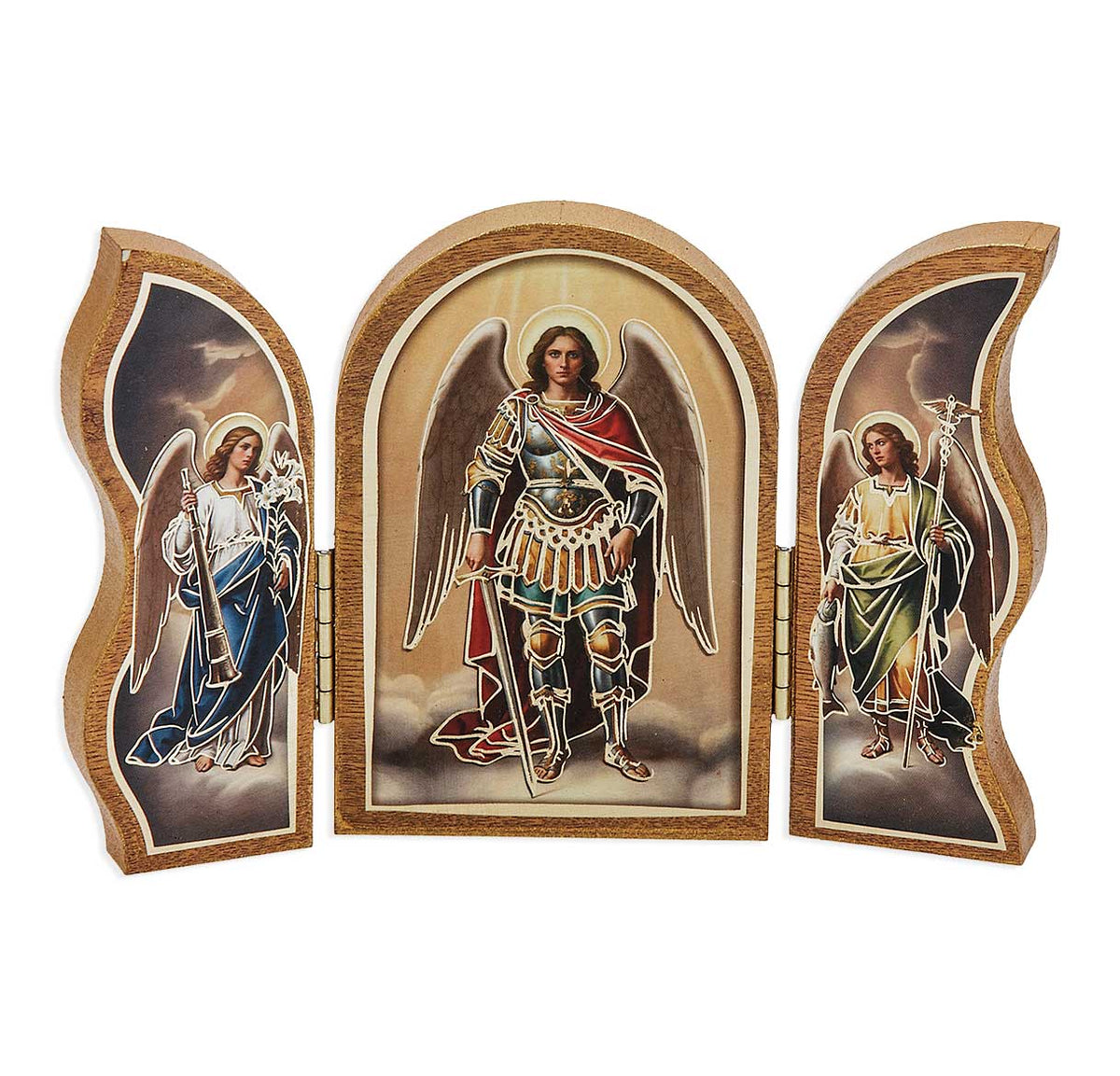 5x3.5 Three Holy Angels Triptych Plaque 1205-981