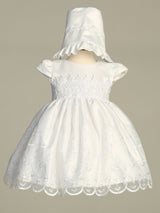 Crystal Baptism or Christening Dress with Bonnet